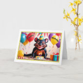 タスマニアデビルボーイズ誕生日カード カード (黄色い花)