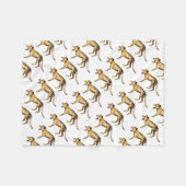 タスマニアトラ、フクロオオカミ フリースブランケット (正面(横))