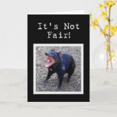 タスマニアンデビルのハッピーバースデーのユーモア カード (黄色い花)