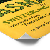 タスマニアヴィンテージ旅行ポスター復元 ポスター (角)