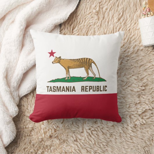 タスマニア共和国国旗タスマニアタイガー クッション (ブランケット)