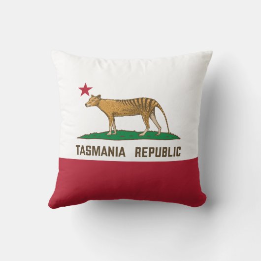 タスマニア共和国国旗タスマニアタイガー クッション (裏面)