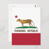 タスマニア共和国国旗タスマニアタイガー ポストカード (正面/裏面)