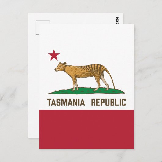 タスマニア共和国国旗タスマニアタイガー ポストカード (正面/裏面)