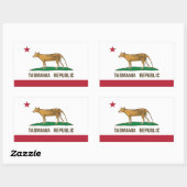 タスマニア共和国国旗タスマニアタイガー 長方形シール (シート)