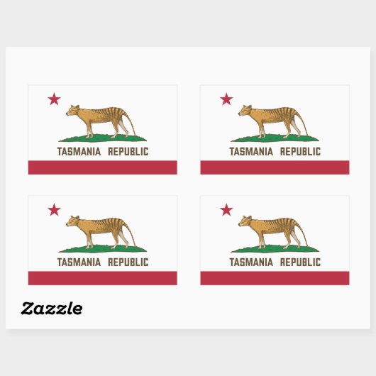 タスマニア共和国国旗タスマニアタイガー 長方形シール (シート)