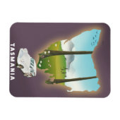 タスマニア州のイラスト地図の旅行ポスター マグネット (横)