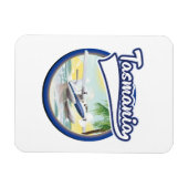 タスマニア旅行のロゴ マグネット (横)