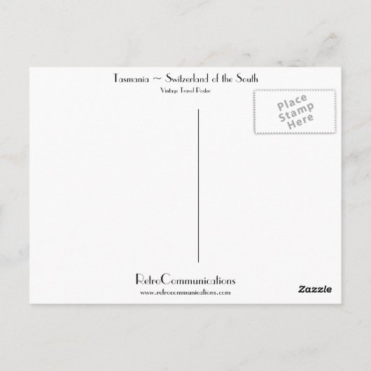 タスマニア~スイス南部 ポストカード (裏面)