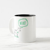 タスマニア・タイガーは「何」と言う ツートーンマグカップ (正面左)