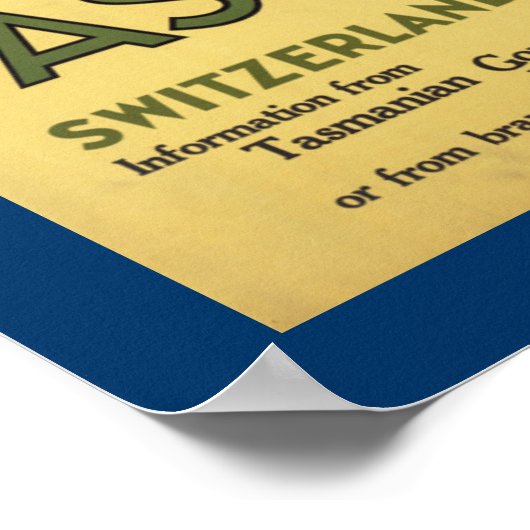 タスマニア「南のスイス」 ポスター (角)