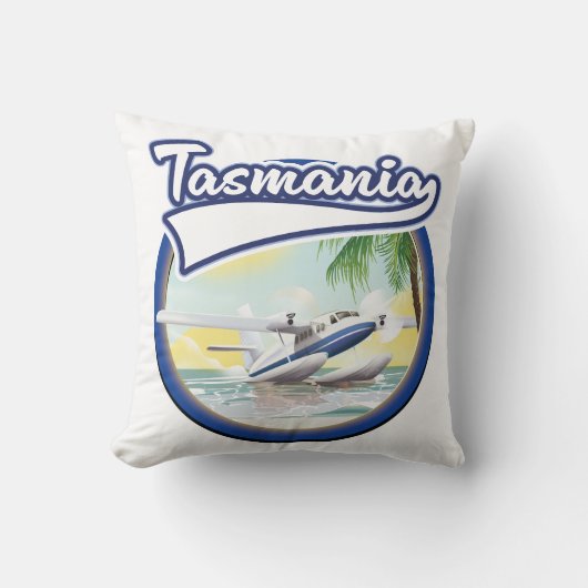 タスマニア 旅行 ロゴ クッション (正面)