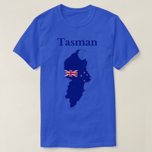 タスマン地区地図ニュージーランド Tシャツ (デザイン正面)