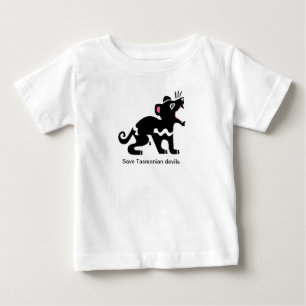 タス救マニア悪魔 – 絶滅危惧動物グラフィック ベビーTシャツ
