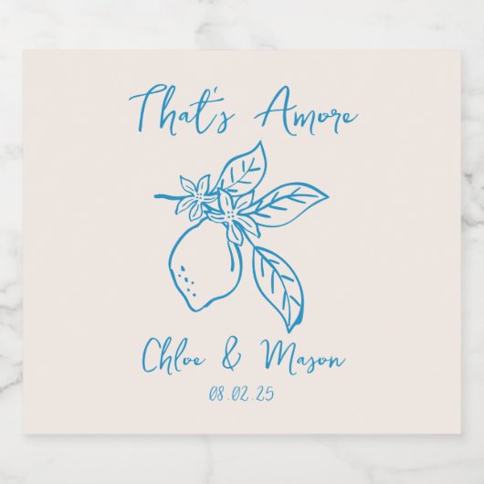 タズアモーレンドレモイタリアンン結婚ズ スパークリングワインラベル (シングルラベル)