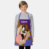 タズ™ 舌を突き出して エプロン (着用した状態)