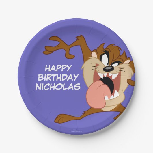 タズ™ 舌を突き出して ペーパープレート (正面)