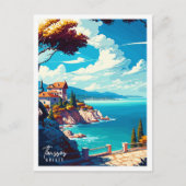 タソスギリシャのヴィンテージ旅行イラストレーション ポストカード (正面)