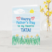 タタの父の日札 カード (黄色い花)