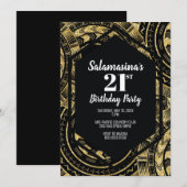 タタウ ブラック & グリッター ダイヤモンド インビテーション (正面/裏面)