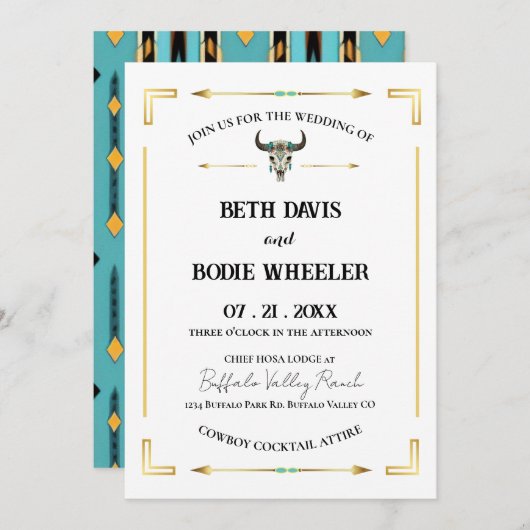 タタンカビソンイエローストーンウエスタンランチ招待状 招待状 (正面/裏面)