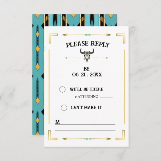 タタンカビソンイエローストーンウエスタンランチ返信カード (正面/裏面)