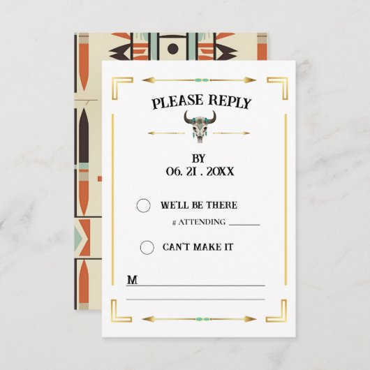 タタンカビソンイエローストーンウエスタンランチ返信カード (正面/裏面)