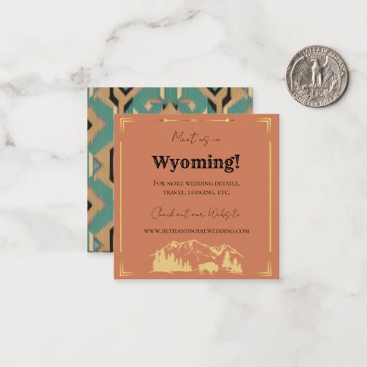 タタンカビゾンイエローストーンランチ結婚の詳細カード ノートカード (正面/裏面インサイチュ)