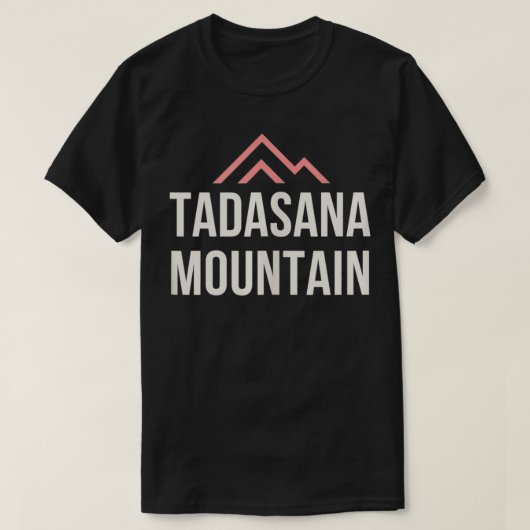タダサナマウンテンポーズヨガアサナウェルネス Tシャツ (デザイン正面)
