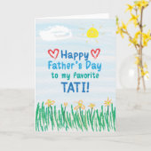 タチの父の日札 カード (黄色い花)