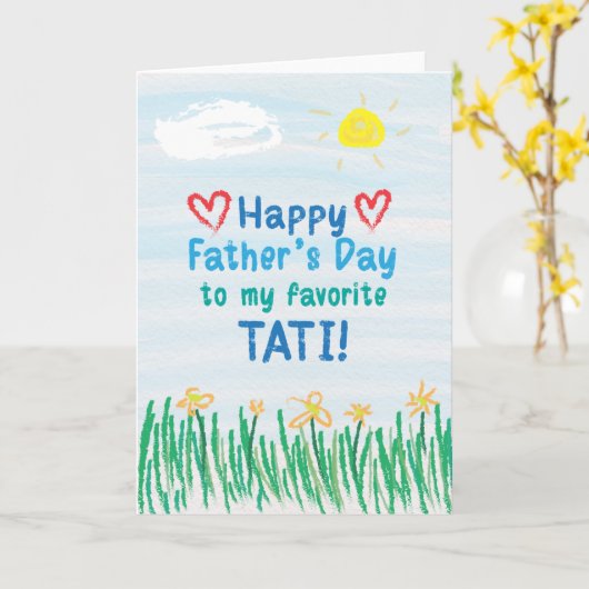 タチの父の日札 カード (黄色い花)