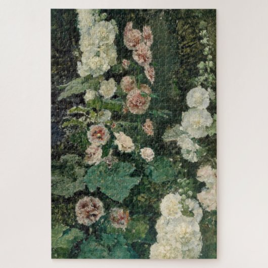 タチアオイのバラの花 ジグソーパズル (縦)