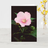 タチアオイのブランクの挨拶状 カード (黄色い花)