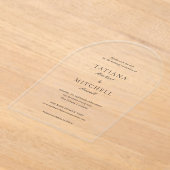 タチアナクラシックンエレガントな結婚式の日付を保存 アクリル招待状 (レイダウン)