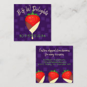 タチードチョコレートでイチゴフルーツビジネス スクエア名刺 (正面/裏面)