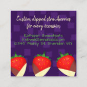 タチードチョコレートでイチゴフルーツビジネス スクエア名刺 (裏面)