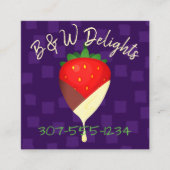 タチードチョコレートでイチゴフルーツビジネス スクエア名刺 (正面)