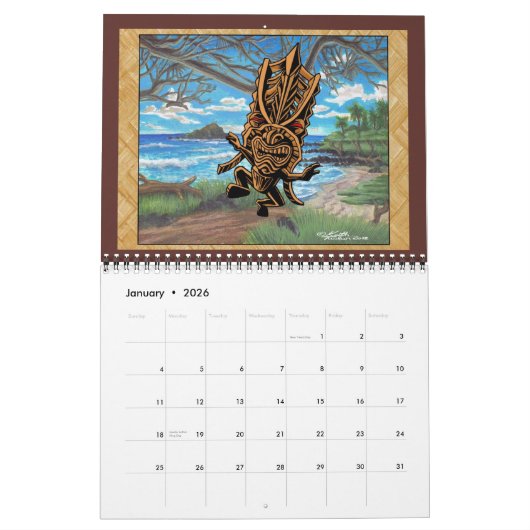 タッカーのティキ暦 カレンダー (1月 2026)