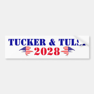 タッカー・カールソン+タルシ・ガバード 2028年アメリカ大統領支持 バンパーステッカー