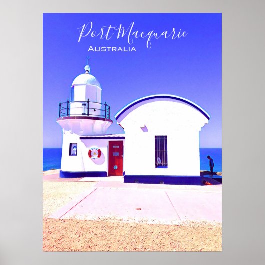 タッキングポイントライトハウスポートマコーリーオーストラリア ポスター (正面)