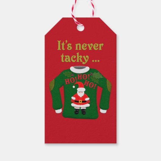 タッキーで可愛いクリスマスステッカー ギフトタグ (正面)