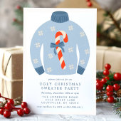 タッキーなキャンディーケーン醜いクリスマスセーターパーティー 招待状