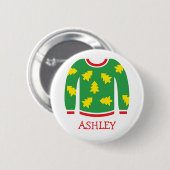 タッキーなクリスマスセーターパーティー名札 缶バッジ (正面&裏面)
