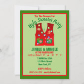 タッキーなクリスマスライト醜いセーターパーティー 招待状 (正面)