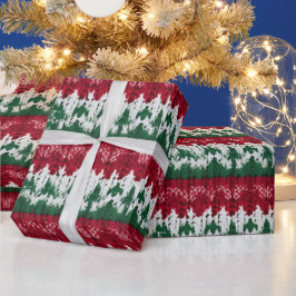 タッキーなニットの醜いクリスマスセーターデザイン ラッピングペーパー