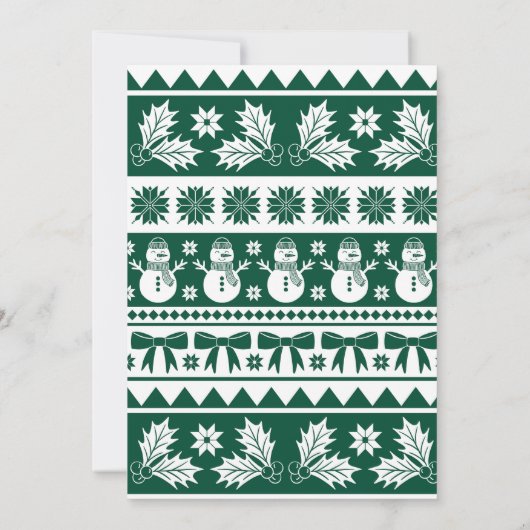 タッキーフェスティバル醜いセーターパーティー赤と緑 招待状 (裏面)