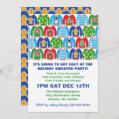 タッキーホリデーセーターパーティー醜いセーターの発明 招待状 (正面/裏面)