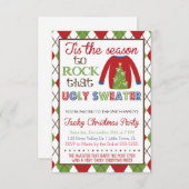 タッキー醜いセーターホリデーパーティー 招待状 (正面/裏面)