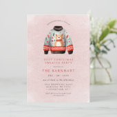 タックおもしろいな醜いクリスマスセーターパーティー 招待状 (スタンド正面)