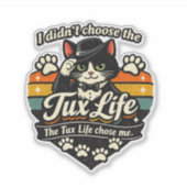 タックスライフに選ばれたんだ Funny Cat シール (正面)